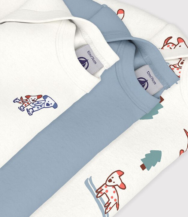 Setje van katoenen body's met lange mouwen en hondjesprint voor baby's multicouleur