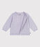 Effen gebreid babyvestje in katoen purper PARME