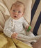 Slaappakje in molton met print voor baby's wit MARSHMALLOW/wit MULTICO