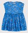Jurk met korte mouwen uit popeline met bandanaprint voor baby's. blauw BRASIER/wit MULTICO
