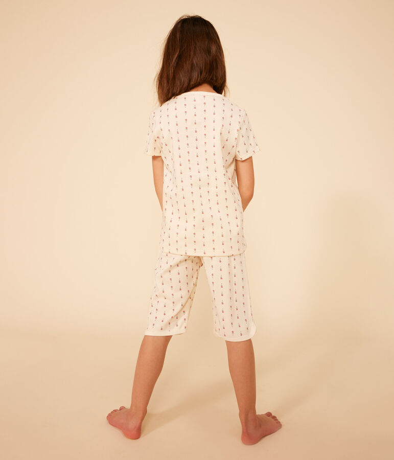 Katoenen capri pyjama met bloemenprint voor kinderen wit AVALANCHE/ MULTICO