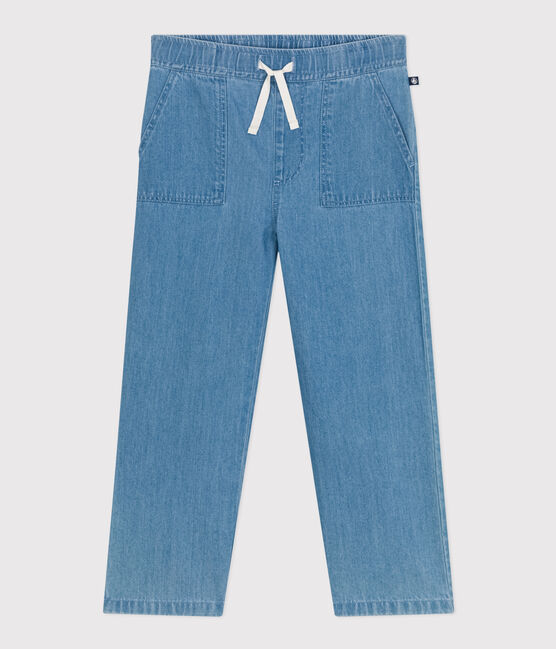 Rechte jongensbroek van lichte denim blauw DENIM CLAIR