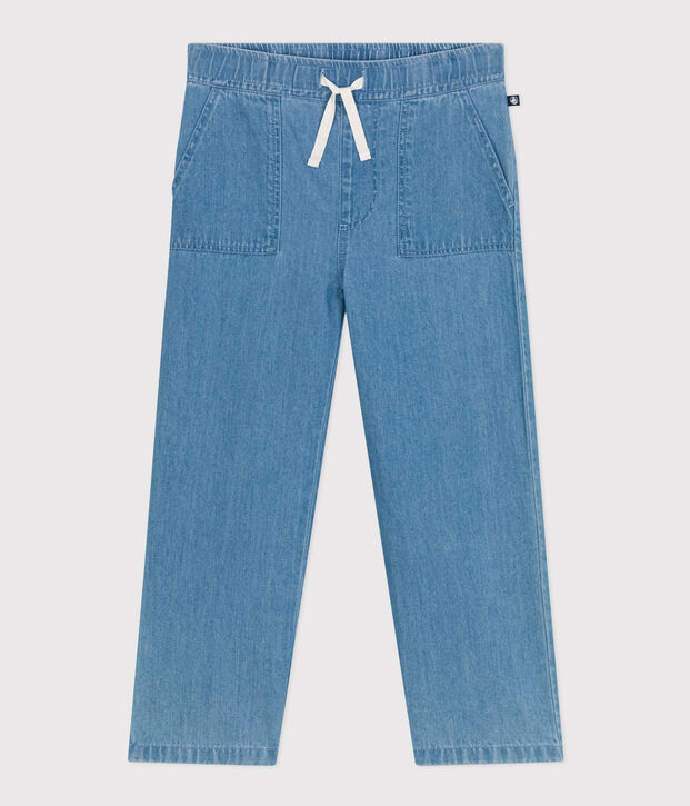 Rechte jongensbroek van lichte denim blauw