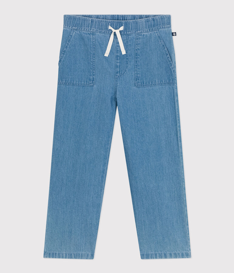 Rechte jongensbroek van lichte denim blauw