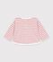 Gestreept T-shirt met lange mouwen in katoen voor baby's roze/ecru