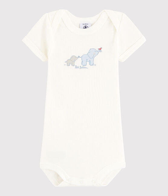 Body manches courtes bébé fille-garçon blanc LAIT