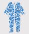 Slaappakje in katoen met plantenprint voor baby's wit MARSHMALLOW/blauw BRASIER