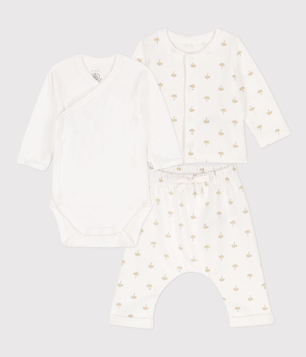 Set met print van katoen voor baby's wit/multicouleur
