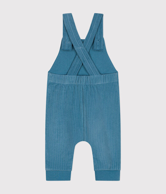 Salopette longue en velours bébé bleu POLOCHON