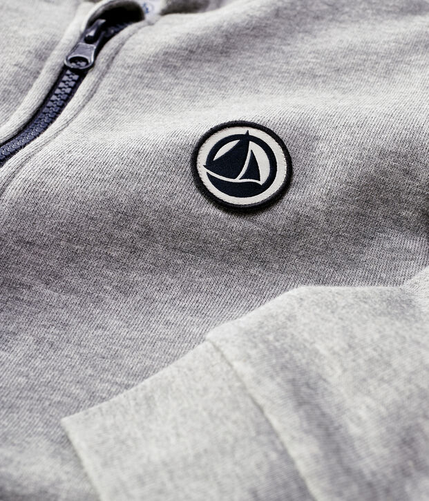 Meisjes/jongens sweatshirt met capuchon grijs