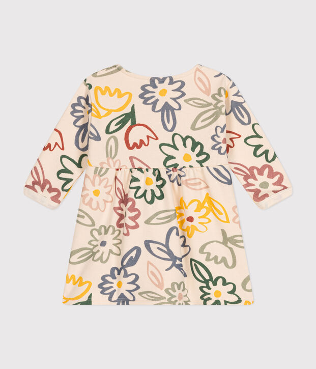 Babyjurkje met lange mouw ecru/multicouleur