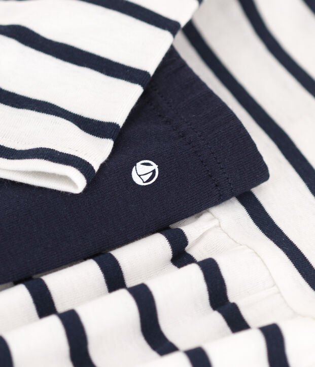 Setje jurk met marinestrepen uit katoen voor baby's multicouleur