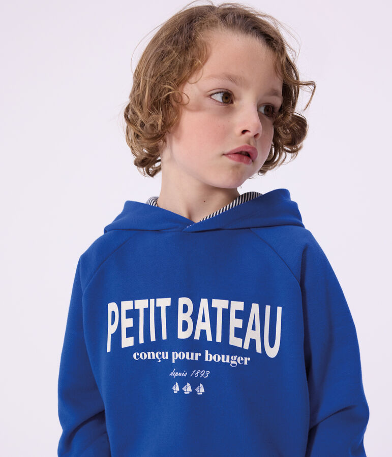 Katoenen hoodie voor kinderen blauw PERSE