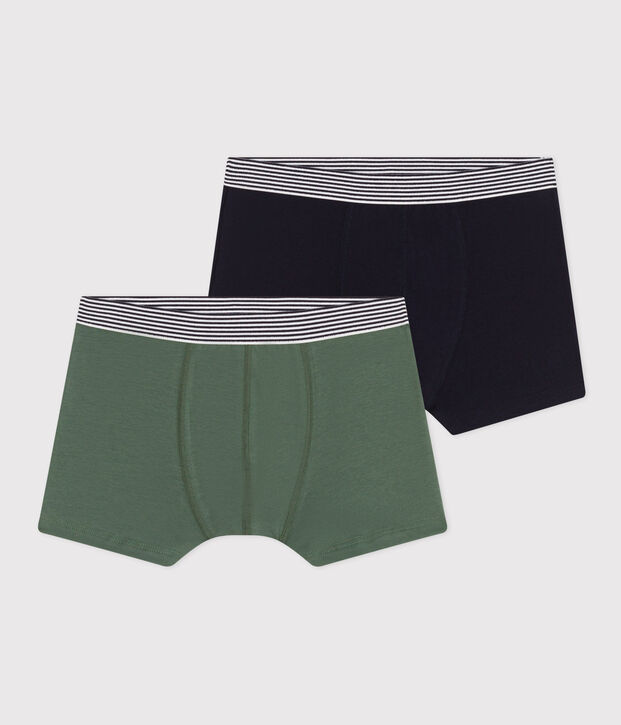 Set van 2 boxershorts voor kinderen in katoen en elastaan multicouleur