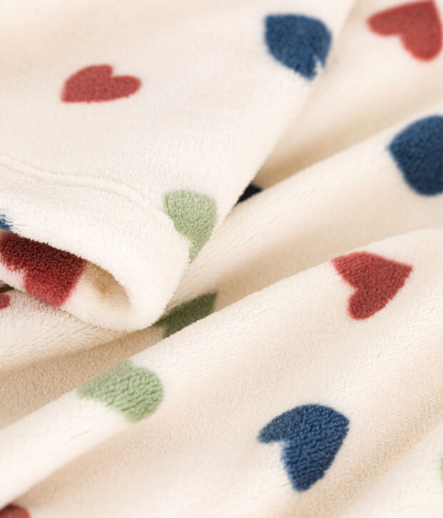 Kamerjas van fleece met print voor kinderen ecru/multicouleur