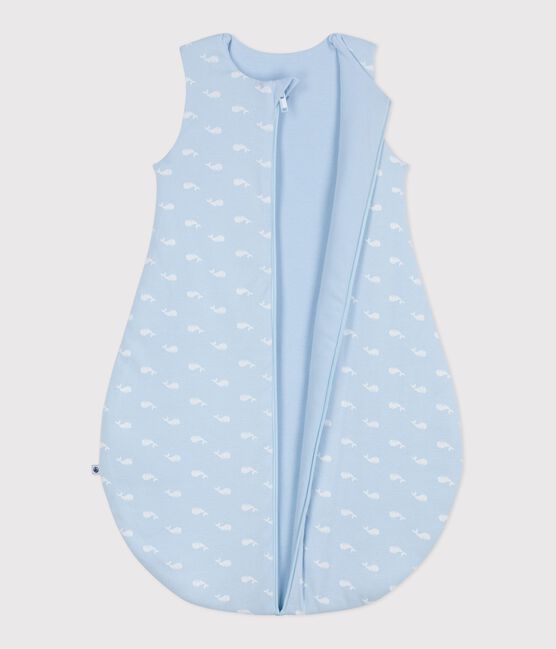 Katoenen babytrappelzakje met walvisprint TOG 2.5 blauw TOUDOU/wit MARSHMALLOW
