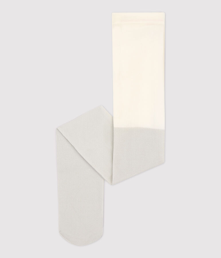 Collants en microfibre &agrave; paillettes  enfant fille blanc/gris