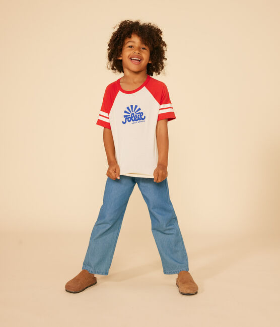 Tee-shirt imprimé en jersey enfant garçon rouge AVALANCHE/ AURORA