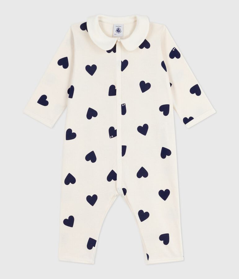 Katoenen babypyjama zonder voetjes met print blauw/blauw