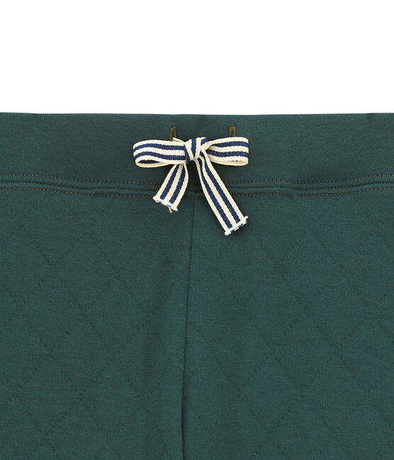 Pantalon garçon en tubique matelassé vert SHERWOOD