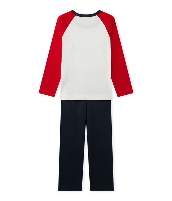 Pyjama garçon sérigraphié bleu SMOKING/blanc LAIT/ FROUFROU