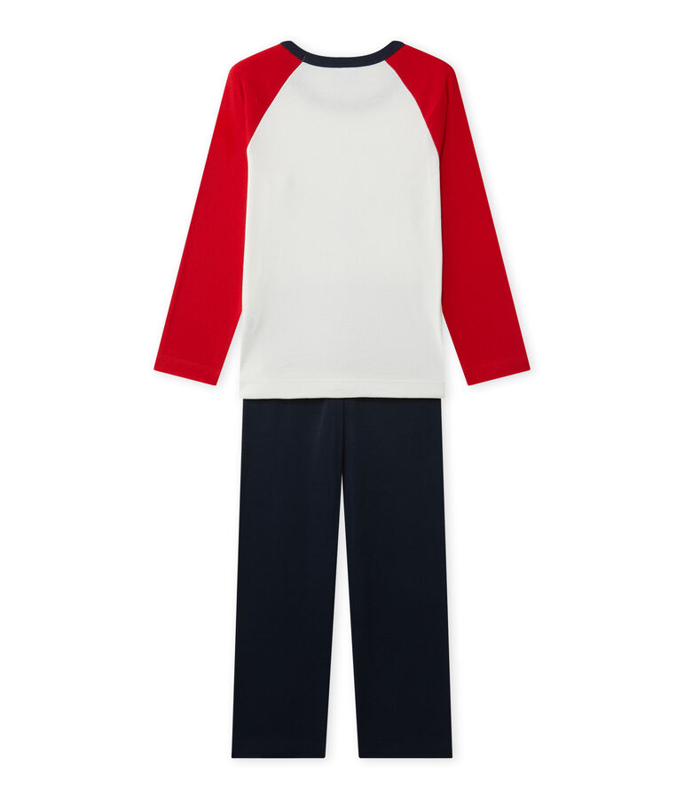 Jongenspyjama met opdruk blauw/wit/rood