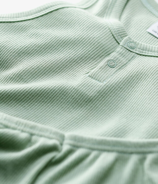 Pyjacourt uni jade petit gar&ccedil;on en coton lyocell vert
