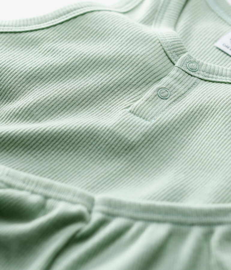 Pyjacourt uni jade petit gar&ccedil;on en coton lyocell vert