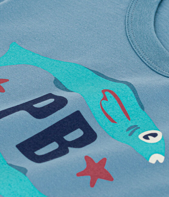 Tee-shirt manches courtes en coton enfant garçon vert LAVIS/bleu VERDE