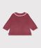 Blouse b&eacute;b&eacute; en velours manches longues unie rose