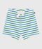 Tweekleurige gestreepte babyshort van katoen wit/multicouleur