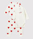 Ensemble 3 pièces cœurs rouges bébé en coton biologique