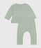Tweedelige set van molton voor baby's groen HERBIER