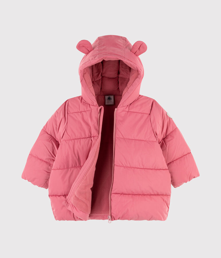 Gecapitonneerde effen donsjas baby meisje roze CHEEK