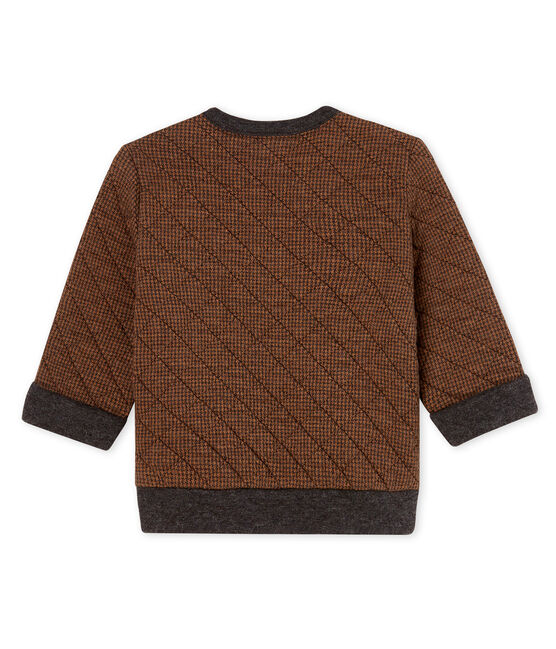 Sweatshirt babyjongen met pied-de-poule print. zwart CITY/bruin COCOA