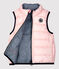 Omkeerbaar donsjack zonder mouwen van gerecycleerde polyester voor baby's roze MINOIS