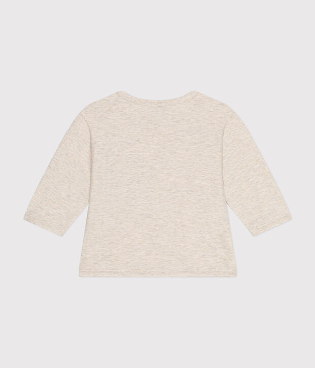 Tee-shirt manches longues en jersey fin b&eacute;b&eacute; beige chin&eacute;