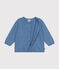 Gebreide babycardigan van ajourkatoen blauw BEACH