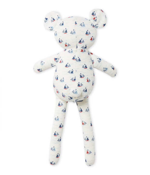 Knuffelbeer met dessin voor babyjongens wit/multicouleur