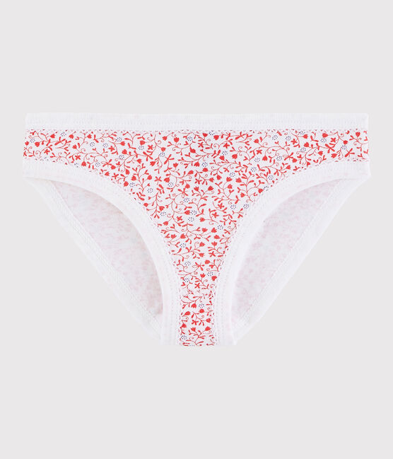 Katoenen onderbroekje voor meisjes wit ECUME/rood CARMEN/ MULTICO