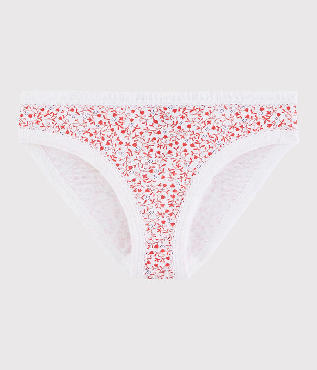 Culotte petite fille en coton blanc/rose/multicouleur