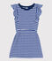 Robe rayée sans manche en bouclette éponge enfant fille bleu SURF/ AVALANCHE