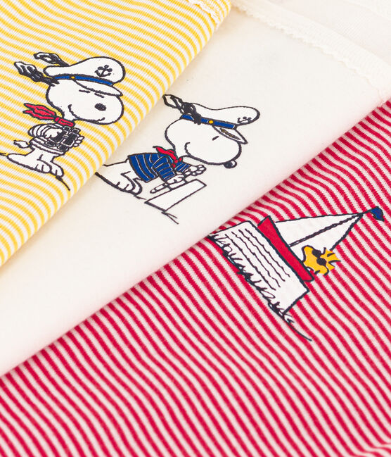 Set van 3 katoenen meisjeshemdjes met bandjes Petit Bateau x Snoopy variante 1