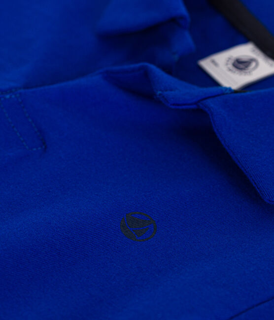 Katoenen polo met korte mouwen voor jongens blauw SURF