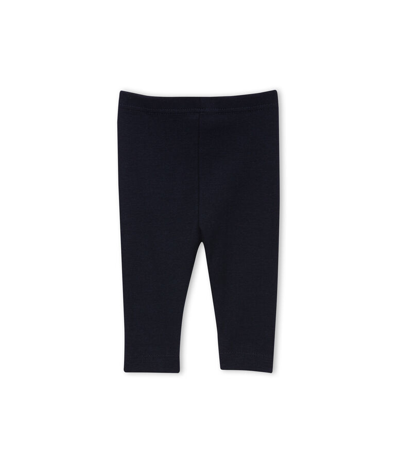 Legging b&eacute;b&eacute; fille uni bleu Abysse