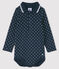 Body manches longues col polo bébé bleu SMOKING/blanc MARSHMALLOW