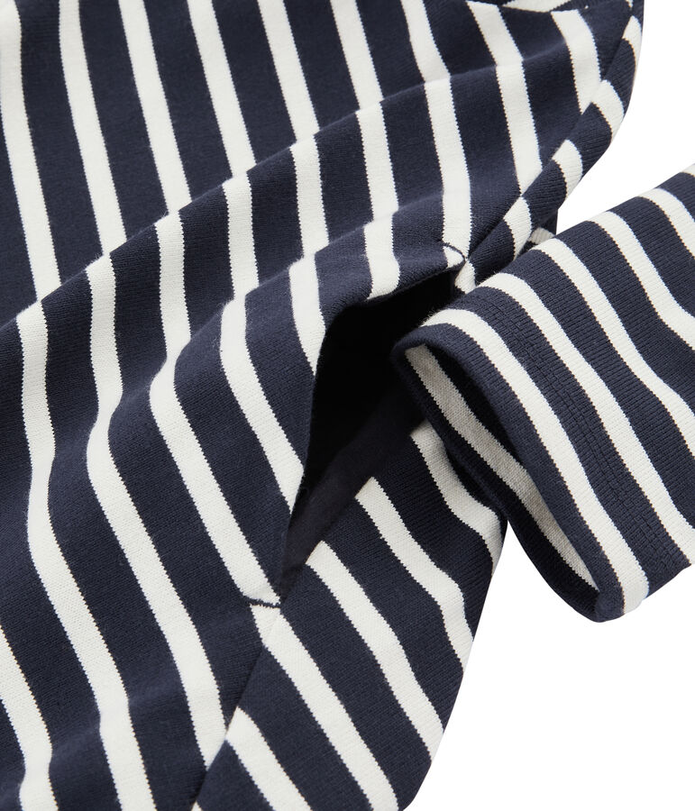 Robe manches longues femme bleu SMOKING/beige COQUILLE