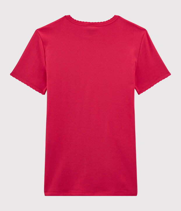 Iconisch katoenen T-shirt met ronde hals voor Dames roze