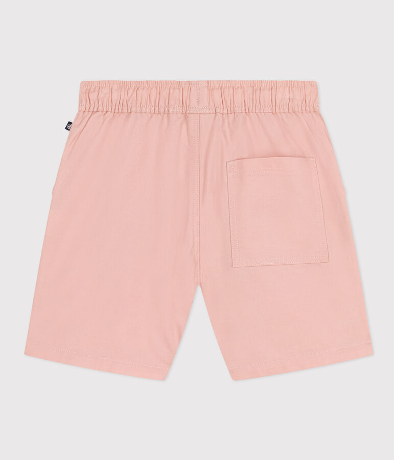 Short en twill de coton et lin enfant rose