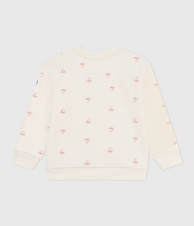Sweatshirt enfant en coton imprim&eacute; rouge/rouge